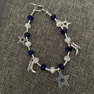 Dallas Cowboys Beaded Bracelet with Charm